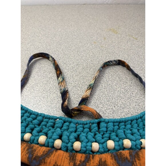 Mossimo Boho Long Strap Sun Dress Crochet small Flowy Black Blue Orange Teal - Picture 9 of 9